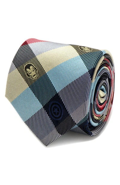 CUFFLINKS, INC MARVEL COMICS PLAID SILK TIE MV-ICNPLD-RWB-TR