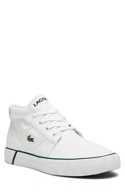 Shop Lacoste Gripshot Chukka Boot In White/ Dark Green