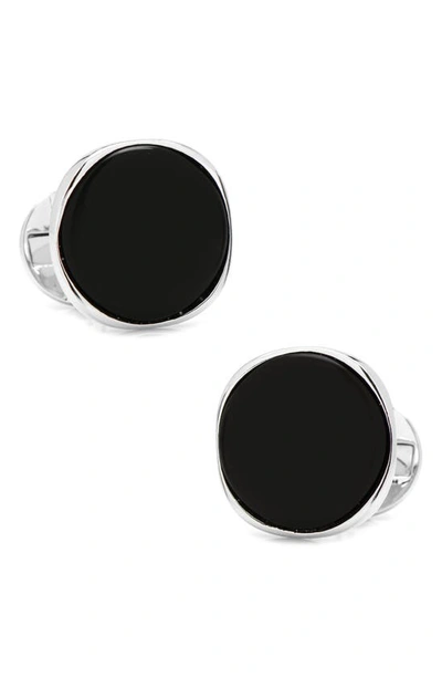 Cufflinks, Inc Stone Inlay Round Cuff Links In Black Onyx