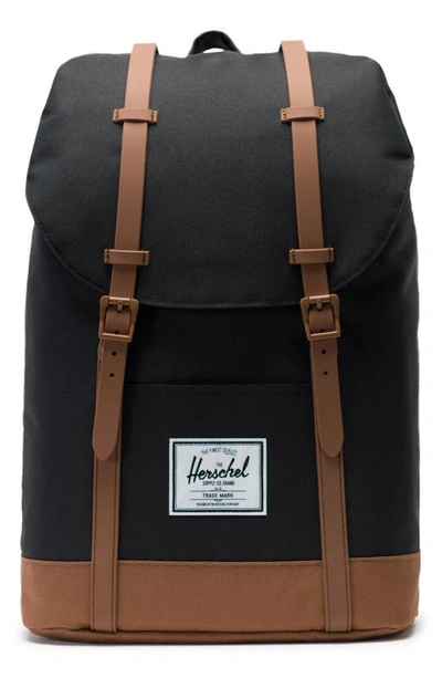 Shop Herschel Supply Co Retreat Backpack In Black/ Saddle Brown