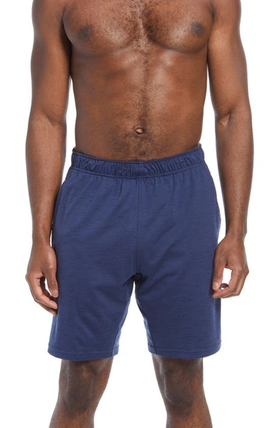 Shop Nike Dri-fit Yoga Shorts In Navy/ Obsidian/ Grey