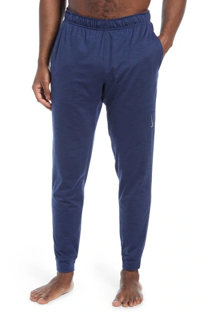 Shop Nike Pocket Yoga Pants In Navy/ Obsidian/ Grey