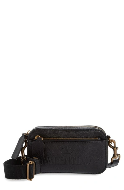 Shop Valentino Small Leather Waist Satchel In Black