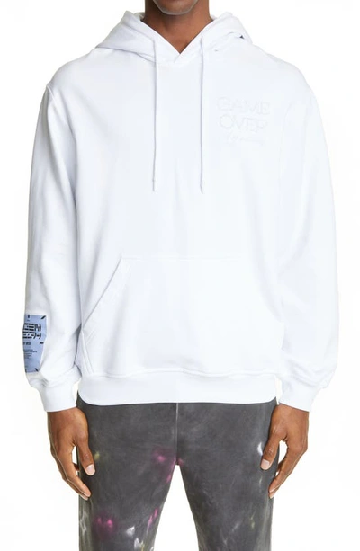 Shop Mcq By Alexander Mcqueen Embroidered Graphic Organic Cotton Hoodie In Optic White