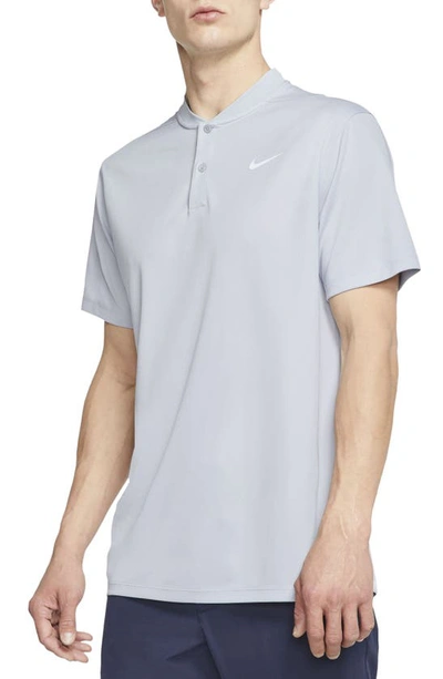 Shop Nike Golf Dri-fit Victory Blade Collar Polo In Sky Grey/ White