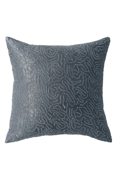 Shop Donna Karan Current Metallic Sashiko Accent Pillow In Grey