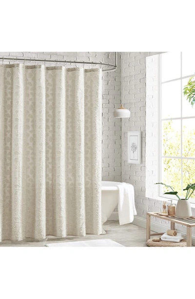 Shop Peri Home Clipped Floral Shower Curtain In Natural