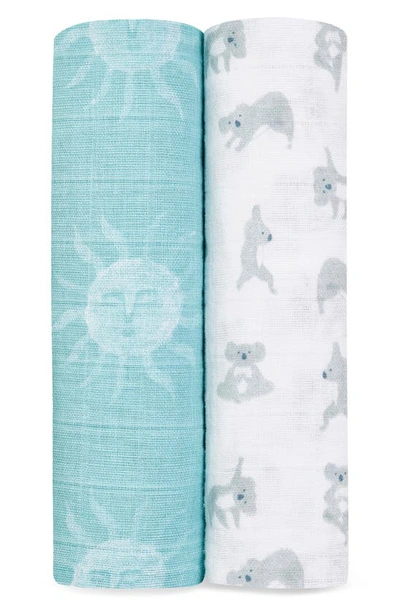 Shop Aden + Anais 2-pack Classic Swaddling Cloths In Now And Zen