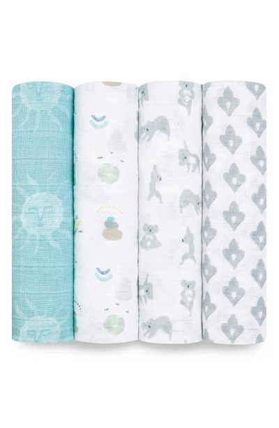 Shop Aden + Anais 4-pack Classic Swaddling Cloths In Now And Zen