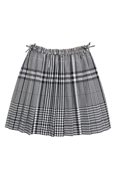 Shop Burberry Kids' Pearly Check Pleated Skirt In Black