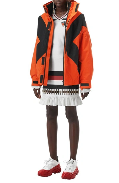 Shop Burberry Fleece Lined Jacket In Bright Orange