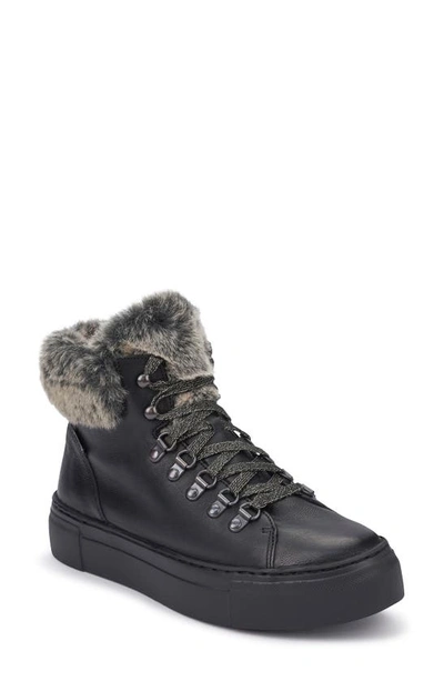 Shop Mephisto Ginou Faux Fur Lined High Top Sneaker In Black Leather