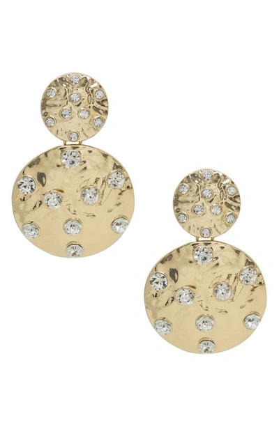 Shop Ettika Double Crystal Coin Earrings In Gold