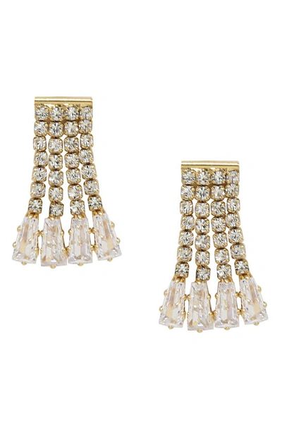 Shop Ettika Crystal Fringe Stud Earrings In Gold