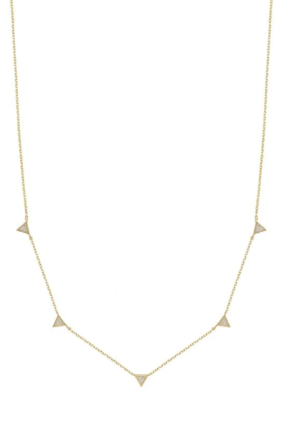 Shop Ettika Crystal Triangle Station Necklace In Gold