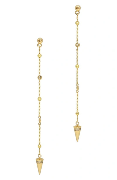 Shop Ettika Linear Spike Chain Drop Earrings In Gold