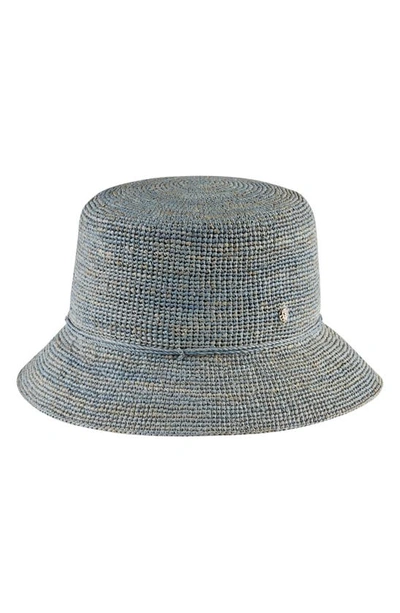 Shop Helen Kaminski Packable Raffia Bucket Hat In Misty Lake