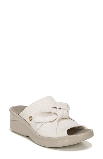 Shop Bzees Smile Wedge Slide Sandal In Cream Fabric