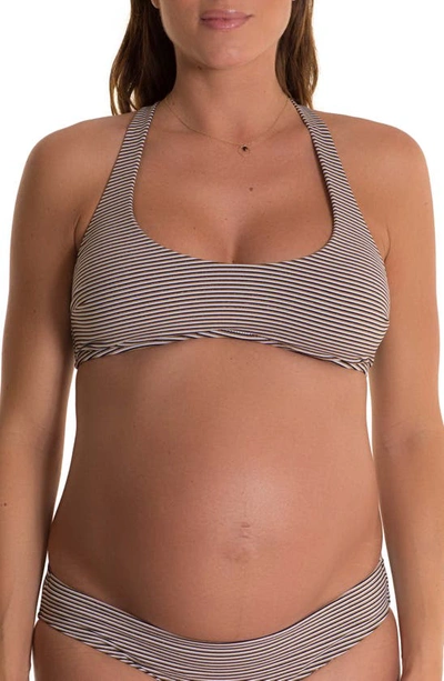 Shop Pez D'or Olivia Stripe Maternity Bikini Top In Multicolor
