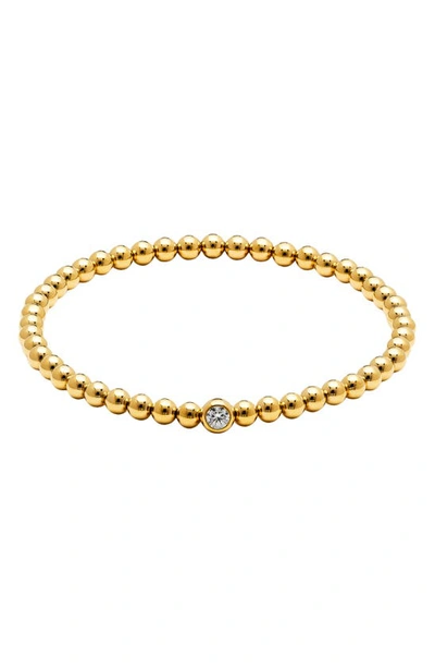 Shop Ajoa Lala Cubic Zirconia Stretch Bracelet In Gold