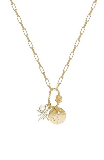 Shop Ettika Cubic Zirconia Charm Necklace In Gold