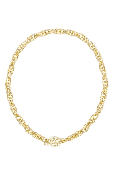 Shop Ettika Imitation Pearl Toggle Necklace In Gold