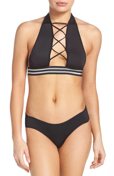 Shop Hauty Hyperspeed Halter Bralette & Bikini In Black