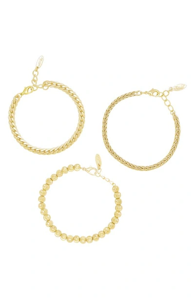 Shop Ettika Set Of 3 Bracelets In Gold