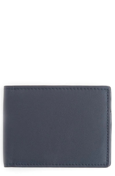 Shop Royce Rfid Leather Bifold Wallet In Navy Blue