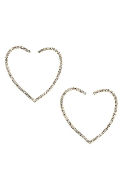 Shop Ettika Open Heart Crystal Earrings In Gold