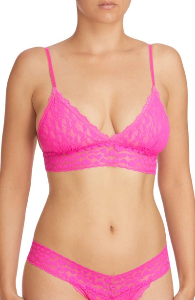 Shop Hanky Panky Eros Padded Lace Bralette In Passionate Pink