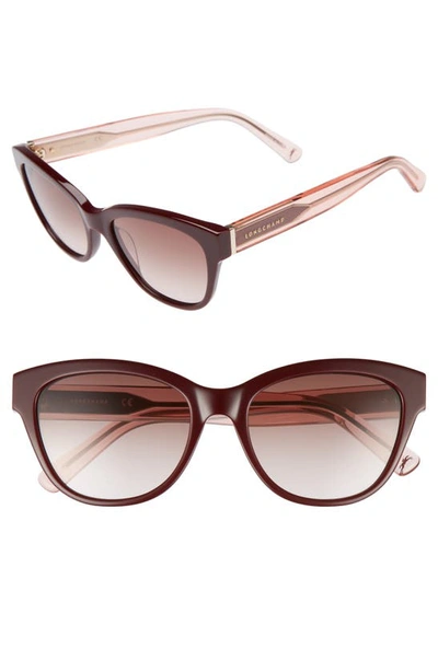 Shop Longchamp 54mm Gradient Lens Sunglasses In Wine