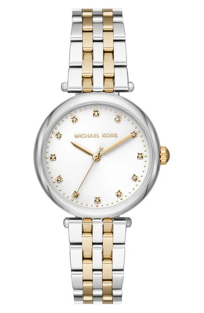 Shop Michael Kors Darci Diamond Bracelet Watch, 34mm In Two-tone