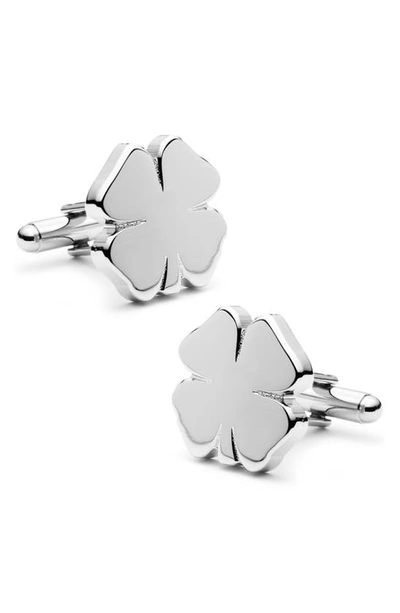 Shop Cufflinks, Inc Four Leaf Clover Cuff Links In Silver