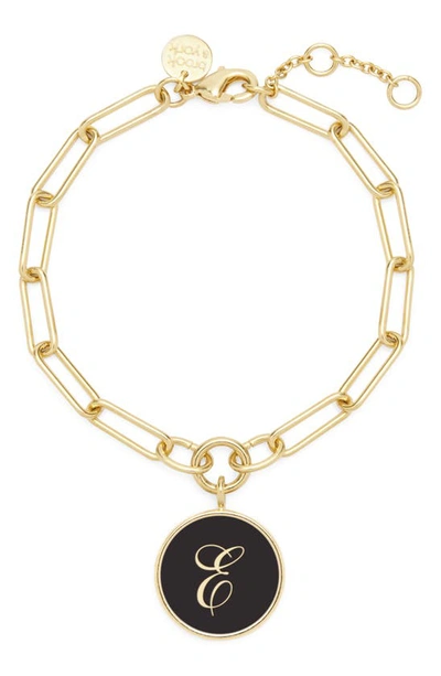 Shop Brook & York Callie Initial Enamel Pendant Bracelet In Gold E