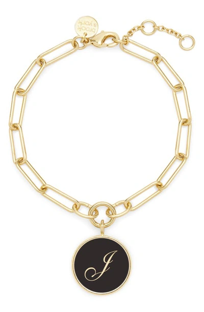 Shop Brook & York Callie Initial Enamel Pendant Bracelet In Gold J