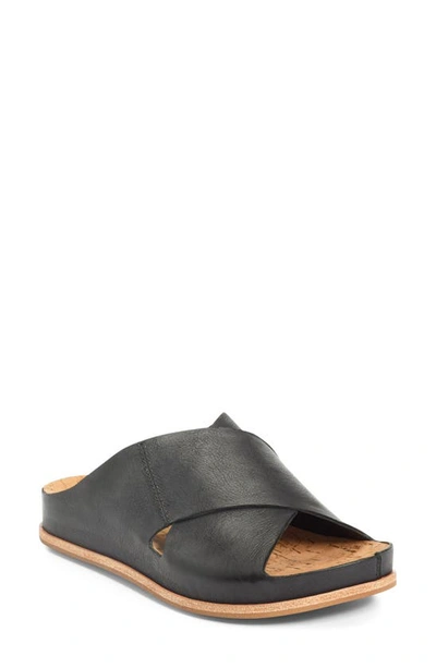 Shop Kork-easer Tutsi Slide Sandal In Black Leather