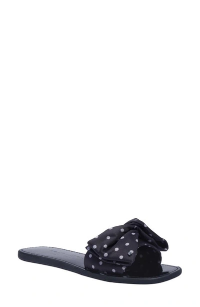 Shop Kate Spade Bikini Slide Sandal In Black/ Cream Fabric