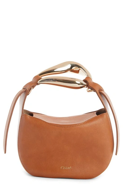 Shop Chloé Kiss Leather Crossbody Bag In Arizona Brown