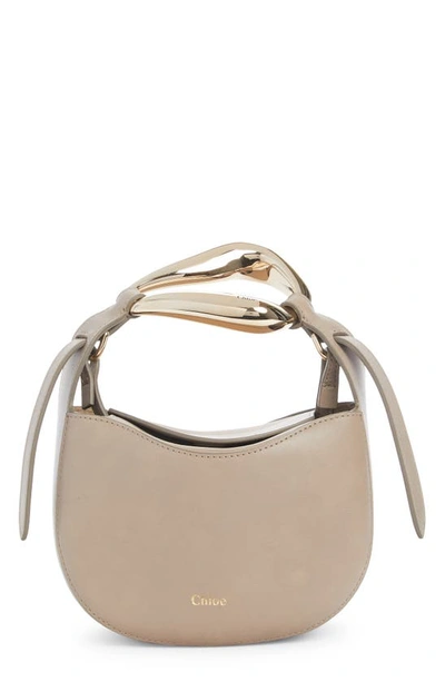 Shop Chloé Kiss Leather Crossbody Bag In Motty Grey