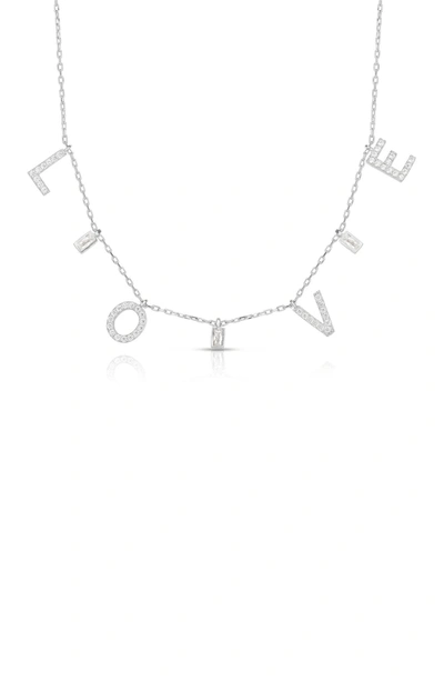Shop Sphera Milano Sterling Silver Cz Love Charm Necklace
