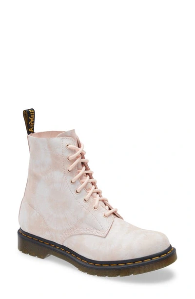 Shop Dr. Martens' 1460 Pascal Tie Dye Boot In Shell Pink/white Suede