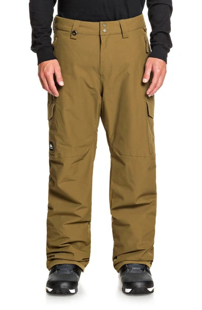Shop Quiksilver Porter Ski Pants In Military Olive