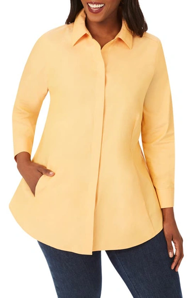 Shop Foxcroft Cici Tunic Blouse In Golden Rod