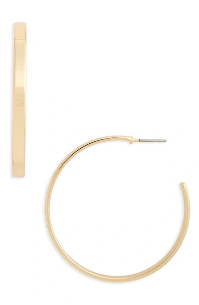 Shop Halogenr Sleek Flat Hoop Earrings In Gold