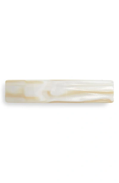 France Luxe Mottled Classic Rectangle Barrette In Alba