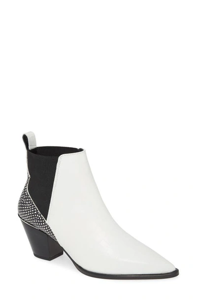 Shop Ted Baker Rilanic Reptile Embossed Chelsea Bootie In White Leather