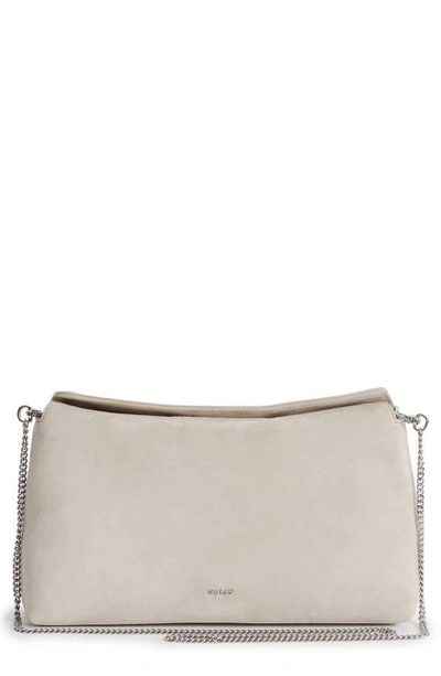 Shop Reiss Evie Suede Clutch In Putty