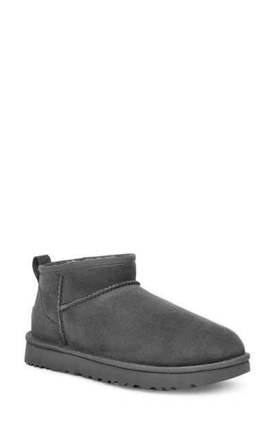 Shop Ugg Ultra Mini Classic Boot In Grey Suede