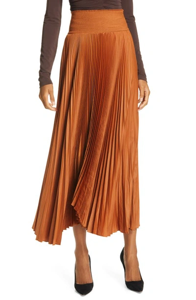 Shop A.l.c Demi Pleated Skirt In Caramel